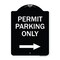 Signmission Permit Parking With Right Arrow Heavy-Gauge Aluminum Architectural Sign, 24" x 18", BW-1824-23326 A-DES-BW-1824-23326 - alternate 1